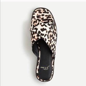 J.Crew Cross-strap sandals ivory leopard calf hair